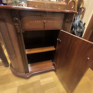 Mueble de entrada madera y cristal