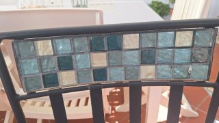 Juego 6 Sillas Jardín Hierro Forjado Mosaico