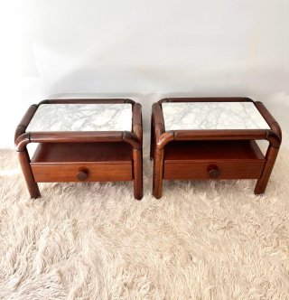 Muebles dormitorio caoba y mármol años 70