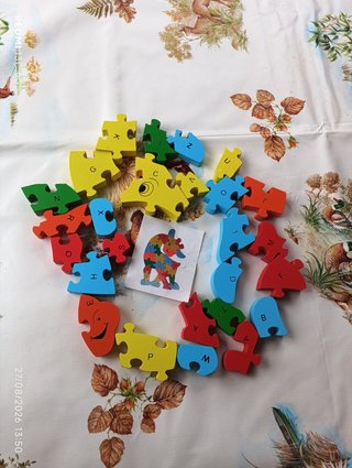 Puzzle Jirafa Madera Educativo Letras/ Números