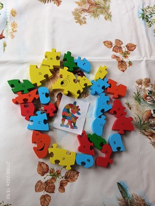 Puzzle Jirafa Madera Educativo Letras/ Números