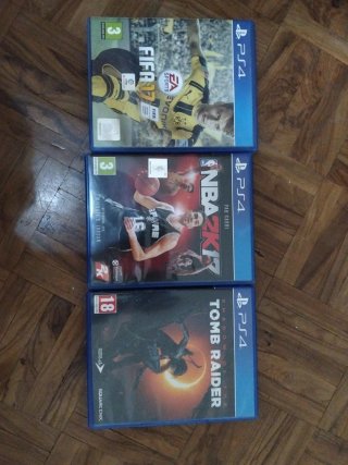 Lote 3 Juegos PS4: FIFA 17, NBA 2K17, Tomb Raider