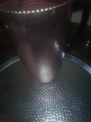 Jarra y bandeja aluminio años 60