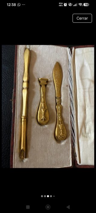 Estuche Sello y Abrecartas  francés Siglo XIX