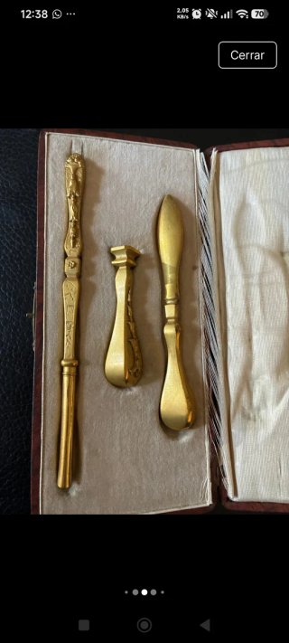 Estuche Sello y Abrecartas  francés Siglo XIX