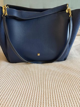 Bolso Purificación García azul marino de piel
