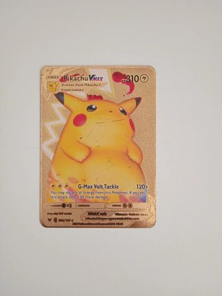 Pikachu VMAX Metálico Dorado Carta Pokémon