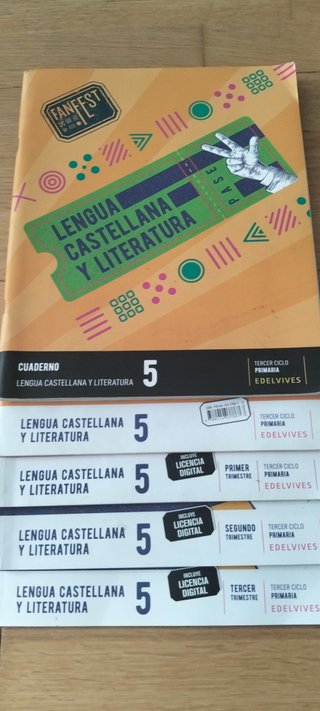 Lote de libros 5 primaria Edelvives. Un solo uso.