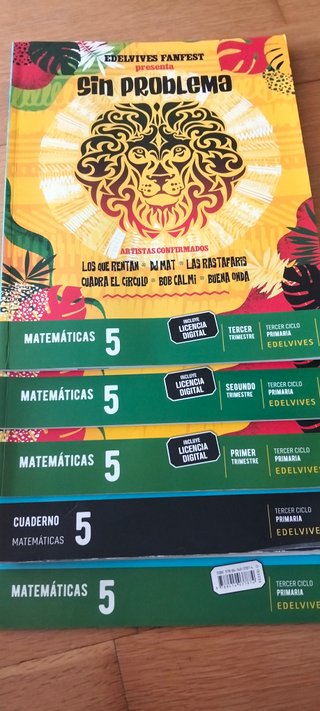 Lote de libros 5 primaria Edelvives. Un solo uso.