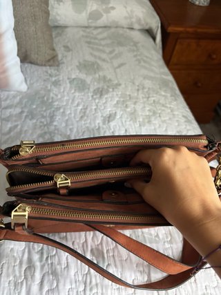 Bolso Parfois marrón efecto piel serpiente