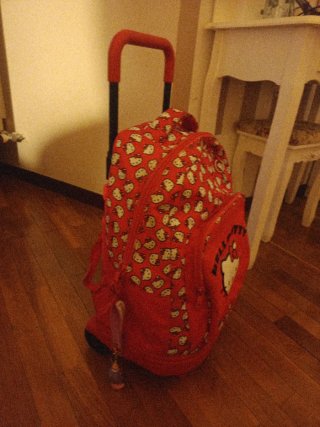 Mochila Ruedas Hello Kitty Roja