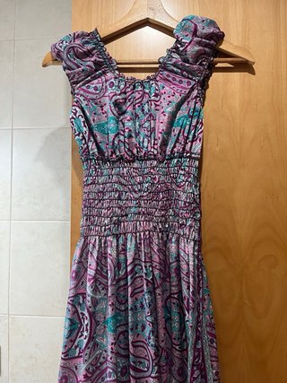 Vestido largo estampado mujer