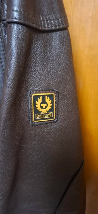 Giacca Belstaff Vera Pelle Marrone Senza Cintura
