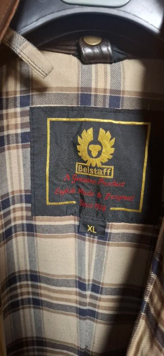 Giacca Belstaff Vera Pelle Marrone Senza Cintura