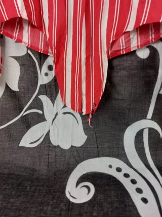 Camicia Crop  a Righe Rossa e Bianca
