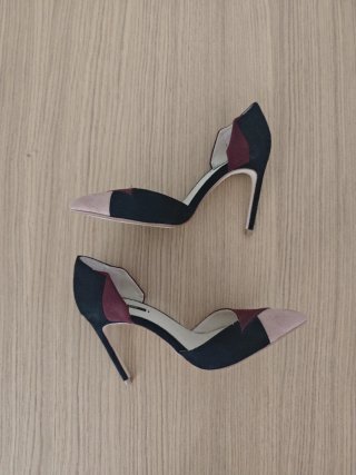 Zapatos Zara Basic granate, rosa y negro T37