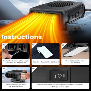 Calentador Coche Portátil 12V 200W