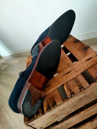 Loake 1880 Cannon Monk Strap Azul Marino
