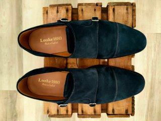 Loake 1880 Cannon Monk Strap Azul Marino