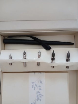 Set di calligrafia con penne e inchiostro