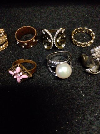 Lote anillos bisutería antiguos