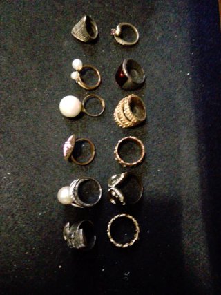 Lote anillos bisutería antiguos