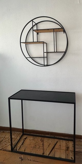 Conjunto Aparador Entrada Preto/Castanho