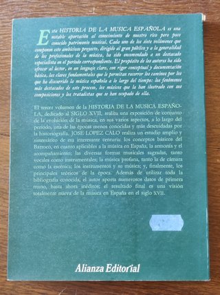 HISTORIA MUSICA ESPAÑOLA V.3 (S.XVII)