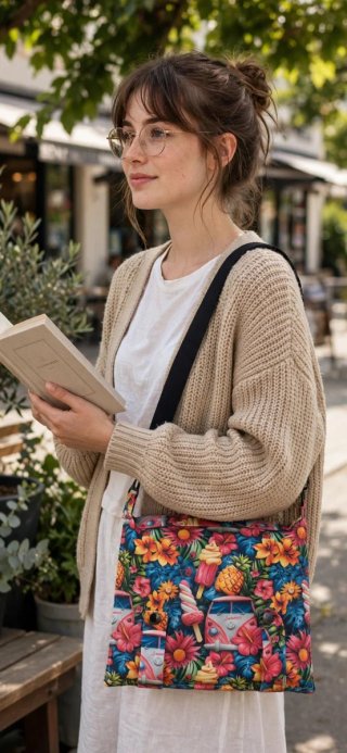 Bolso funda libros multicolor