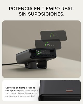 Cargador GaN 240W Satechi ChargeView Pantalla LCD