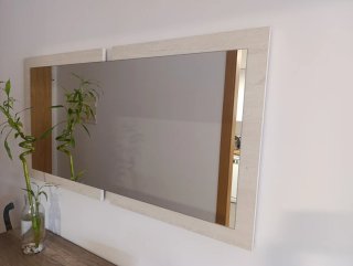 Recibidor madera y espejo