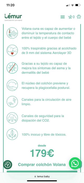 Colchón cuna Lémur Volana