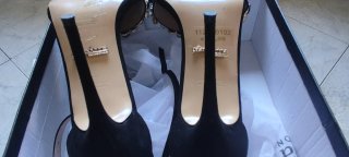Sandali Primadonna neri con strass oro