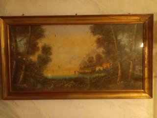 Dipinto Pregiato Cornice Oro e Vetro
