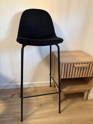 2 Taburetes altos cocina terciopelo negro