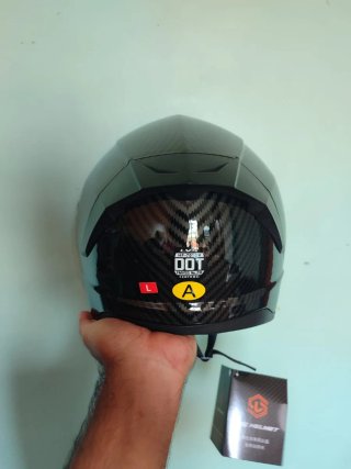 Casco Moto Integral Talla L Negro Pintura Carbono