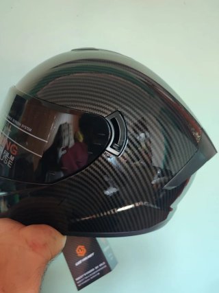 Casco Moto Integral Talla L Negro Pintura Carbono