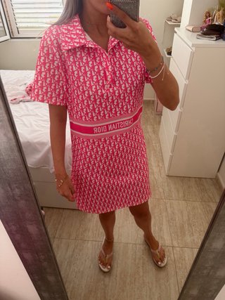 Vestido Christian Dior Rosa y Blanco