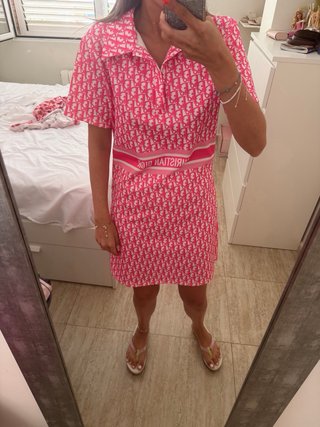 Vestido Christian Dior Rosa y Blanco