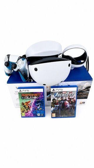 PS VR2 + mandos Sense+mando PS5 + 2 juegos + caja
