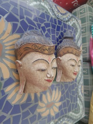 Decoración Tailandia: 2 Cabezas de Buda