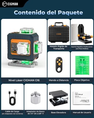 Nivel Láser Verde CIGMAN G16 4x360 16 Líneas