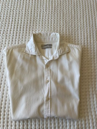Camisa Mango Blanca Talla S. Slim Fit