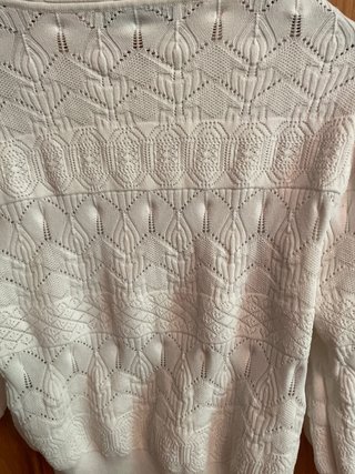Jersey Zara calados manga abullonada blanco, corto
