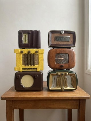 Radios Antiguas Vintage (Marrón, Amarillo)