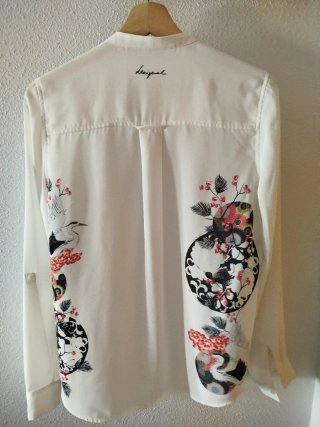 Camisa Desigual Estilo Japonés Blanca
