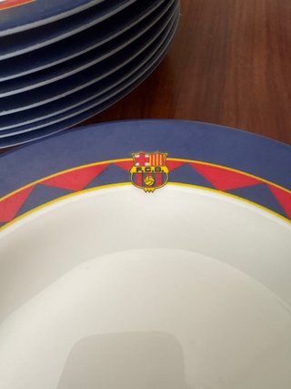 Vajilla Barça Porcelana Azul y Roja