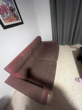 Sofá Cama 2m en marrón, con cama y colchón de 1,35