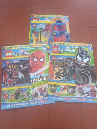 Pack 3 revistas + 3 sobres lego Spiderman