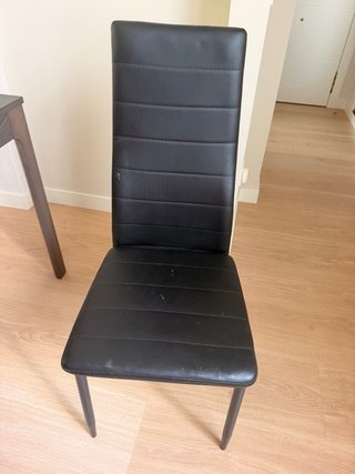 Sillas comedor polipiel negra (Set de 4)